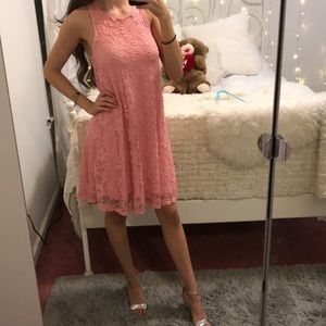 Pink lace dress great for church!